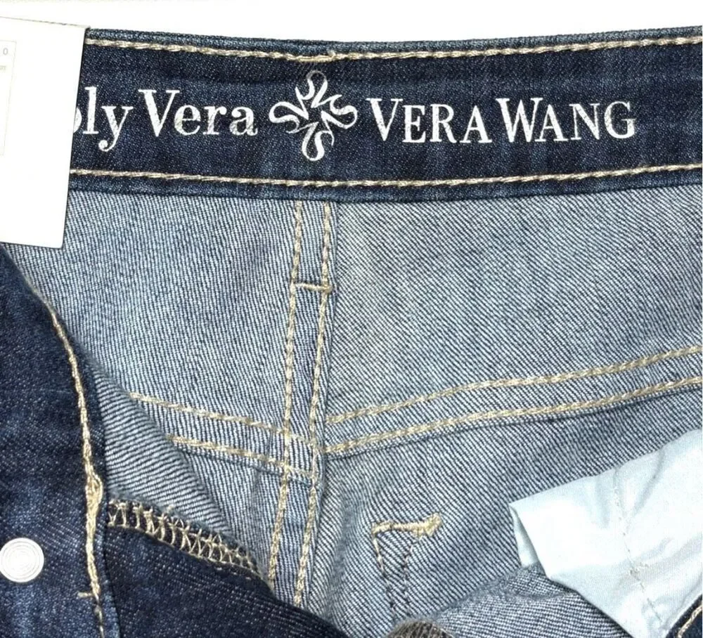 Simply Vera Vera Wang Skinny Mid Rise Jean Women Dark Wash 0 NWT